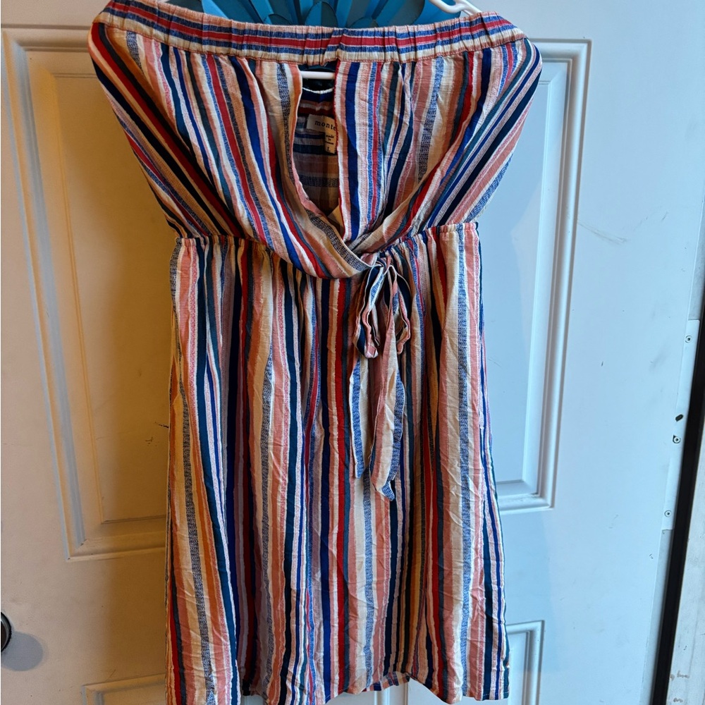 Target Multicolor Striped Strapless Dress